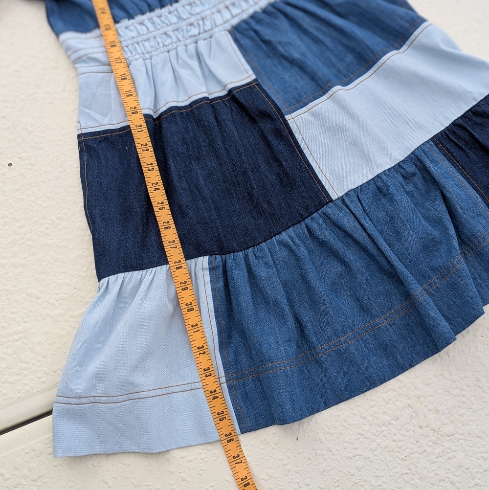 Anthropologie | The Somerset Demin Blue Patchwork Dress Medium - Picture 16 of 16